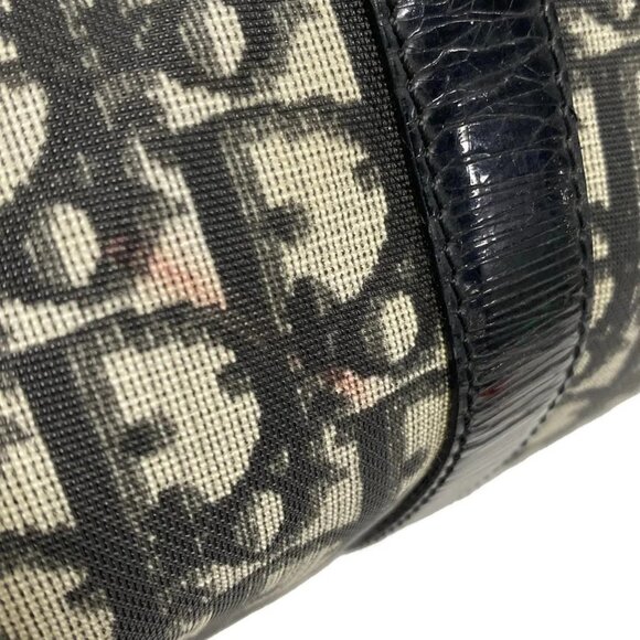 Auth DIOR/ChristianDior Trotteur Black Cream Dark Gray PVC Patent Leather - Picture 15 of 16